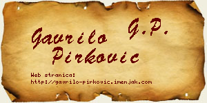 Gavrilo Pirković vizit kartica